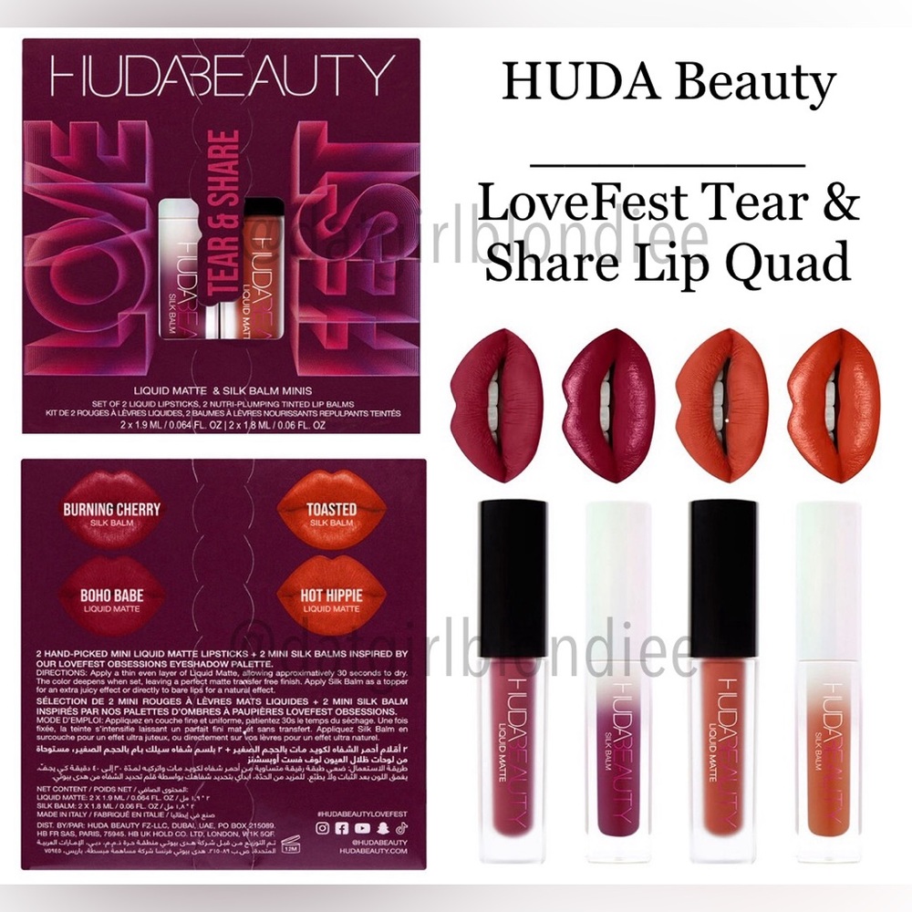 HUDA Beauty: Love Fest Tear & Share Lip Quad